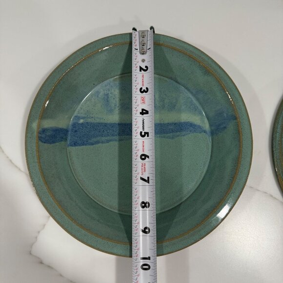 VTG 1996 Hand Thrown Signed 2 PC Pottery Berry Strainer Bowl Colander & Plate 9" - Picture 10 of 10